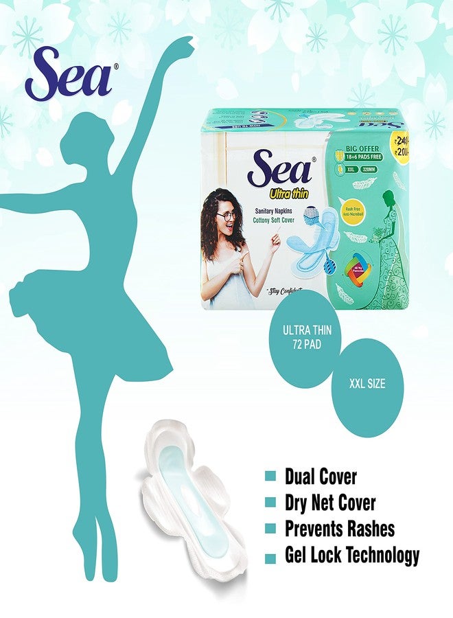 SEA Sanitary Pad For Women | 72 XXL Ultra Thin Pads | Organic Cotton Pad with Leak And Odour Lock Technology - Image 2